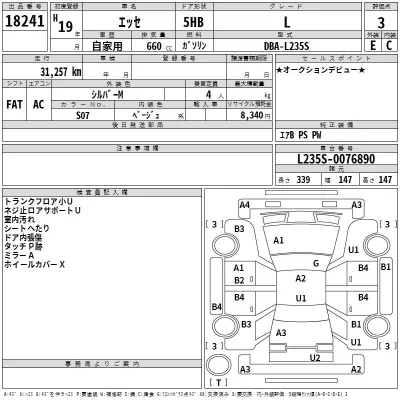 Daihatsu Esse  с аукциона в Японии