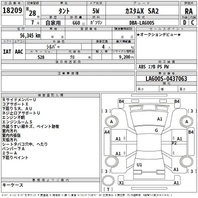 Daihatsu TANTO  с аукциона в Японии