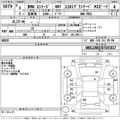 BMW 2-Series  с аукциона в Японии