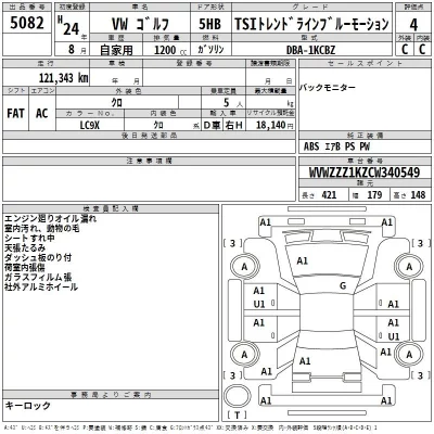Volkswagen GOLF  с аукциона в Японии