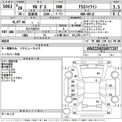 Volkswagen POLO  с аукциона в Японии