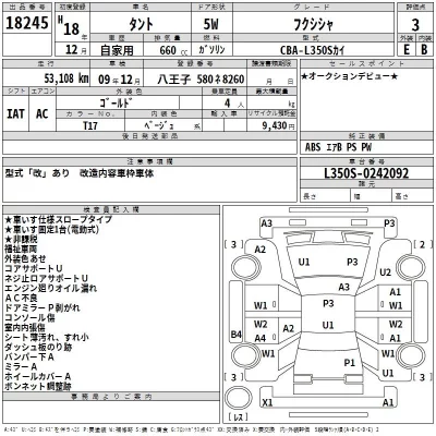 Daihatsu TANTO  с аукциона в Японии
