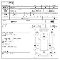 Suzuki HUSTLER лот № 1099 оценка R  с аукциона в Японии 6