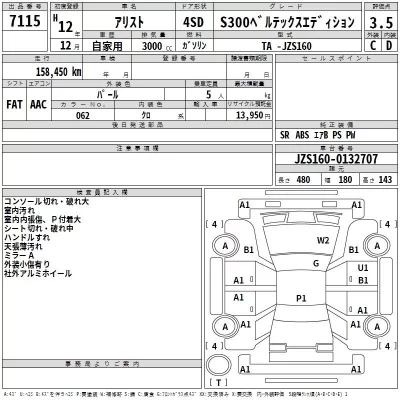 Toyota ARISTO  с аукциона в Японии