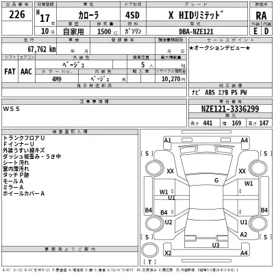 Toyota COROLLA  с аукциона в Японии