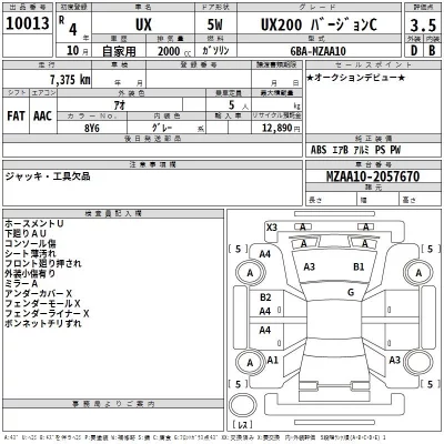 Lexus UX  с аукциона в Японии