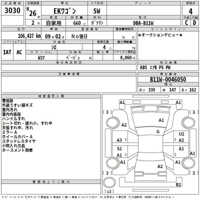 Mitsubishi EK WAGON  с аукциона в Японии