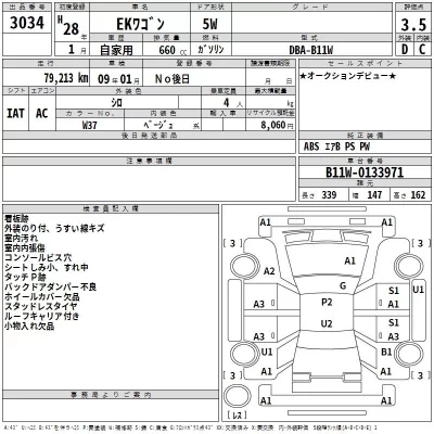 Mitsubishi EK WAGON  с аукциона в Японии