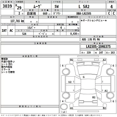 Daihatsu MOVE  с аукциона в Японии