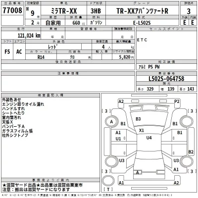 Daihatsu MIRA  с аукциона в Японии