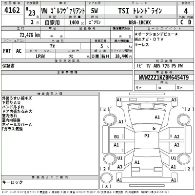 Volkswagen GOLF VARIANT  с аукциона в Японии