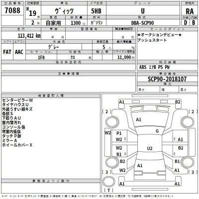 Toyota VITZ  с аукциона в Японии