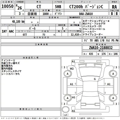 Lexus CT  с аукциона в Японии