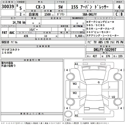 Mazda CX-3  с аукциона в Японии