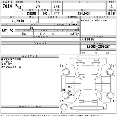Daihatsu MIRA  с аукциона в Японии