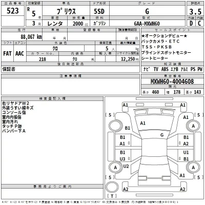 Toyota Prius  с аукциона в Японии