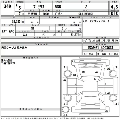 Toyota PRIUS PHV  с аукциона в Японии
