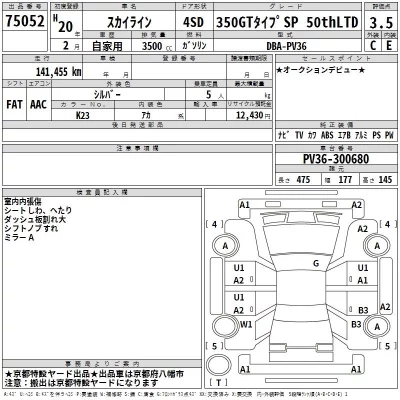 Nissan SKYLINE  с аукциона в Японии