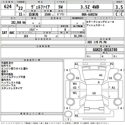 Toyota VELLFIRE  с аукциона в Японии