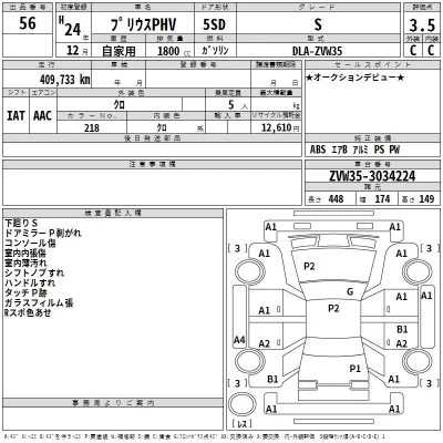Toyota PRIUS PHV  с аукциона в Японии