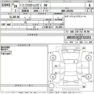 Mercedes-Benz C CLASS WAGON  с аукциона в Японии