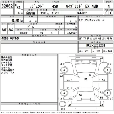 Honda LEGEND  с аукциона в Японии