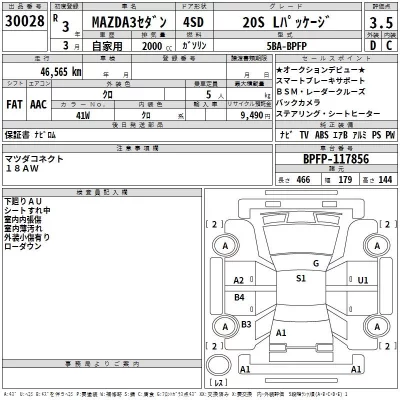 Mazda MAZDA3  с аукциона в Японии