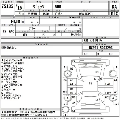 Toyota VITZ  с аукциона в Японии