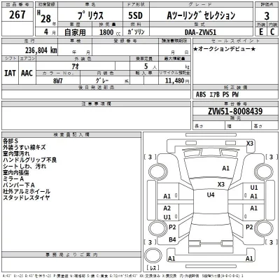 Toyota Prius  с аукциона в Японии