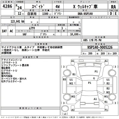 Toyota SPADE  с аукциона в Японии