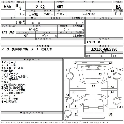 Toyota MARK II  с аукциона в Японии