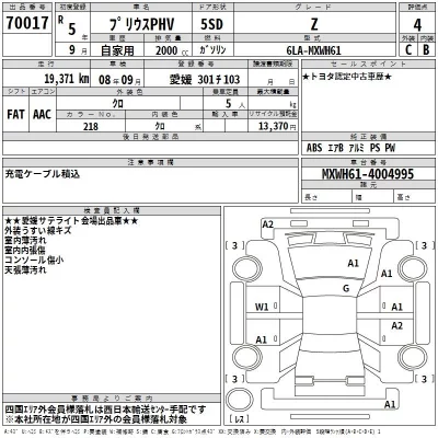 Toyota PRIUS PHV  с аукциона в Японии
