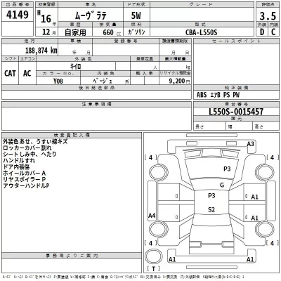 Daihatsu MOVE LATTE  с аукциона в Японии