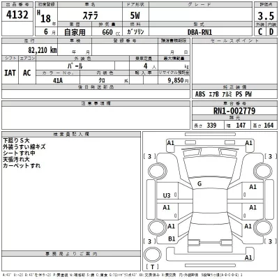 Subaru STELLA  с аукциона в Японии