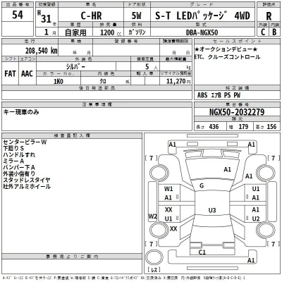 Toyota C-HR  с аукциона в Японии
