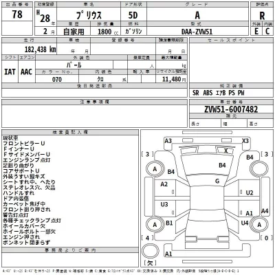 Toyota Prius  с аукциона в Японии