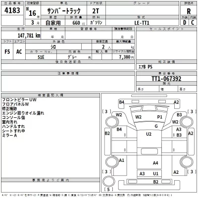 Subaru SAMBAR  с аукциона в Японии