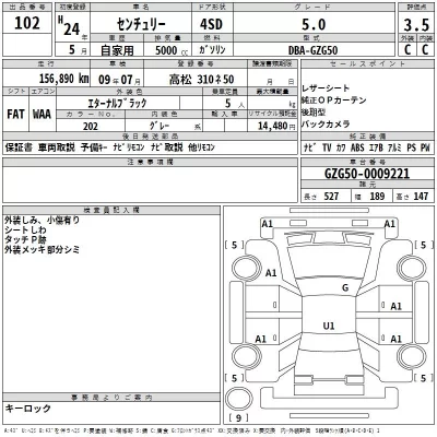 Toyota CENTURY  с аукциона в Японии