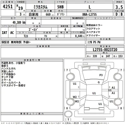 Daihatsu MIRA  с аукциона в Японии