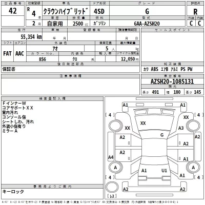 Toyota CROWN  с аукциона в Японии