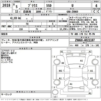 Toyota Prius  с аукциона в Японии
