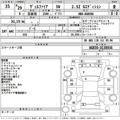 Toyota VELLFIRE  с аукциона в Японии
