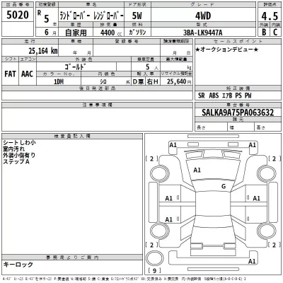 Rover RANGE ROVER  с аукциона в Японии