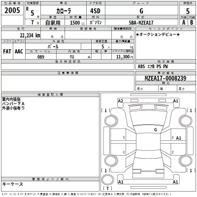Toyota COROLLA  с аукциона в Японии