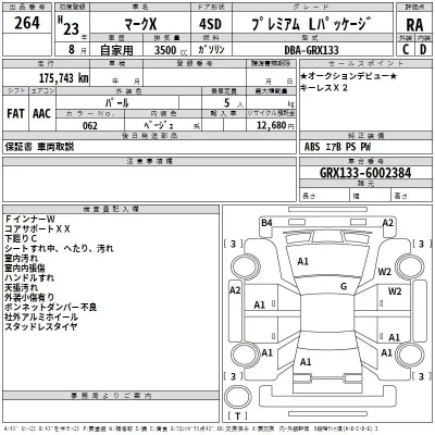 Toyota MARK X  с аукциона в Японии