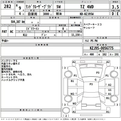 Toyota LAND CRUISER PRADO  с аукциона в Японии