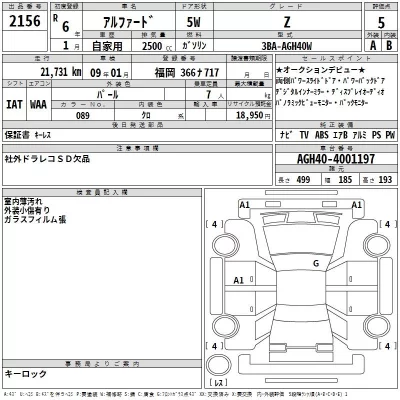 Toyota ALPHARD  с аукциона в Японии