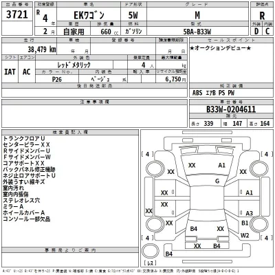 Mitsubishi EK WAGON  с аукциона в Японии