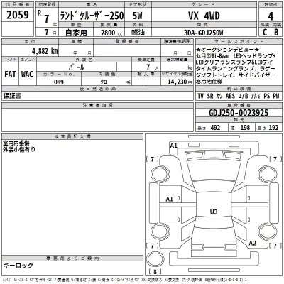 Toyota LAND CRUISER  с аукциона в Японии