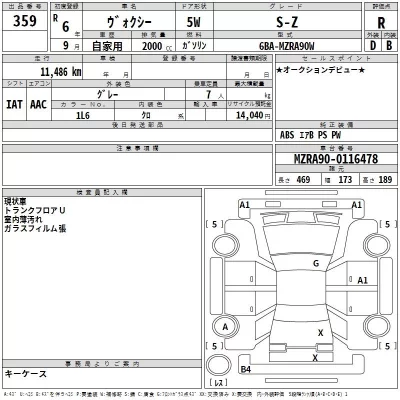 Toyota VOXY  с аукциона в Японии